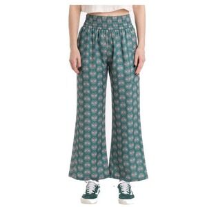 Women's Jetty Montauk Pants Teal Wide Leg Lounge Beach XS